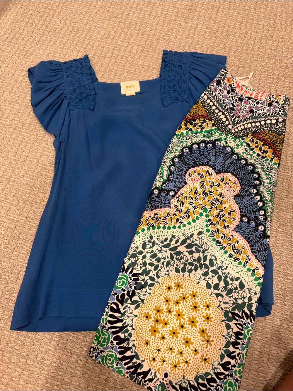 Maeve Royal Blue Flutter Sleeve Blouse